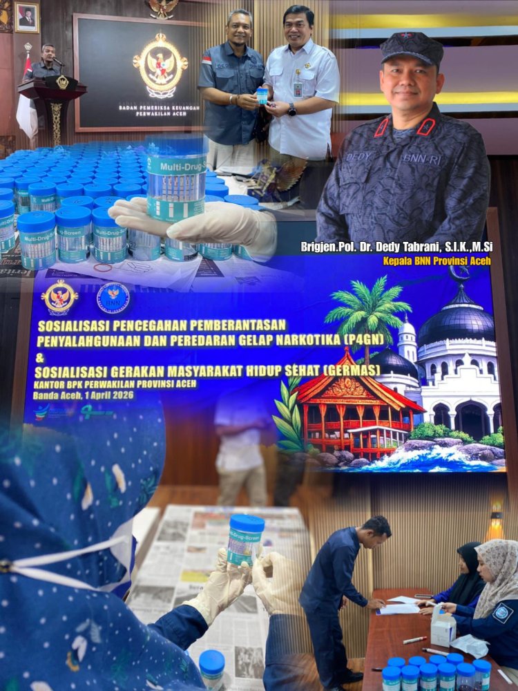 Sinergi Anti Narkoba, BPK dan BNNP Aceh Gelar Sosialisasi P4GN serta Tes Urin