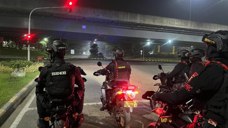 Patroli Brimob Batalyon D Pelopor Antisipasi Tawuran dan Balap Liar di Kabupaten Bekasi Berjalan Kondusif
