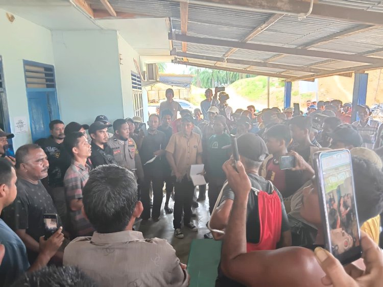 Bhabinkamtibmas Polsek Rantau Selamat Kawal Aksi Penolakan Pembuatan Parit di Alue Kaul, Situasi Tetap Kondusif