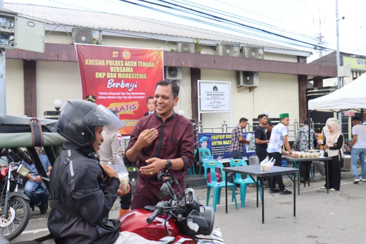 Sat Intelkam Polres Aceh Tengah Bersama OKP dan Mahasiswa Gelar Aksi Berbagi untuk Masyarakat