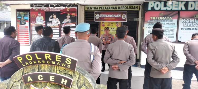 Apel Pagi Polsek Dewantara, Kapolsek Tekankan Disiplin, Kebersihan dan Pelayanan Prima