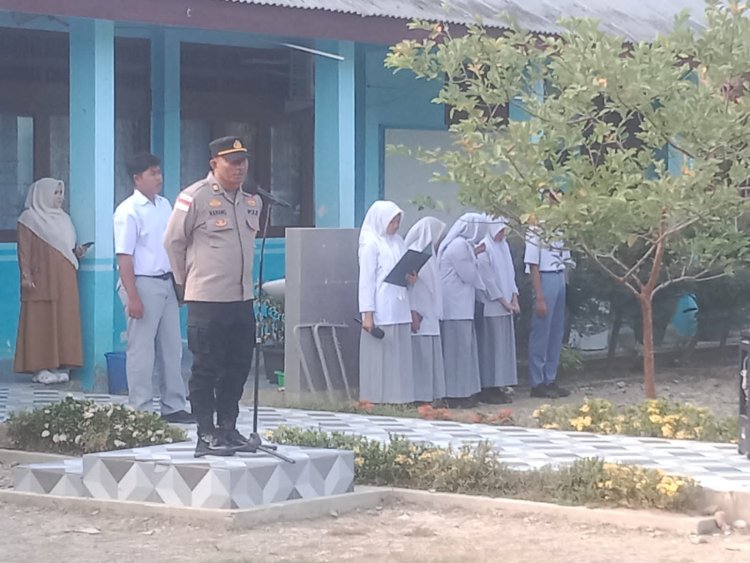 Waka polsek Rantau Selamat Jadi Pembina Upacara, Tekankan Disiplin dan Hindari Narkoba