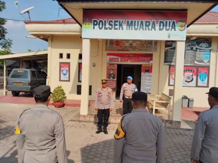 Kapolsek Muara Dua Pimpin Apel Pagi, Tekankan Disiplin dan Pelayanan Prima