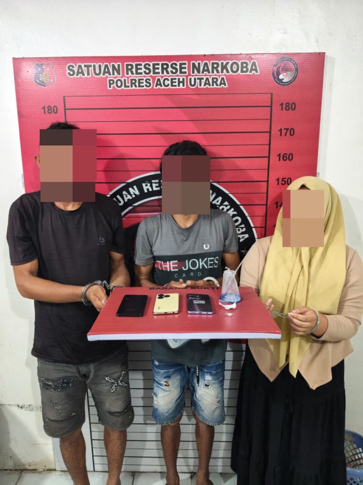 Tiga Pengedar Sabu Diciduk di Seunuddon, Nama Wanita Muncul di Balik Kasus