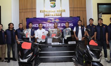 Dalam Waktu 24 Jam, Polres Way Kanan Bekuk Pelaku Curas Ranmor Bersenpi di Jalinsum Baradatu