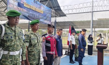 SINERGITAS TNI DAN LAPAS, DANPOS KORAMIL BLAMBANGAN UMPU HADIRI APEL IKRAR PEMASYARAKATAN