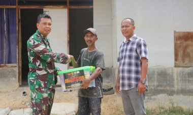 Tumbuhkan Semangat Gotong Royong, Dansatgas TMMD Beri Dukungan Moril Lewat Sembako