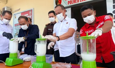 Sat Resnarkoba Polres Lhokseumawe Musnahkan 1,4 Kilogram Sabu dan Puluhan Gram Ganja