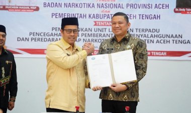 Pemkab Aceh Tengah Hibahkan Lahan 1.500 M² untuk BNNK, 60 Kepala Dinas Jalani Tes Urine