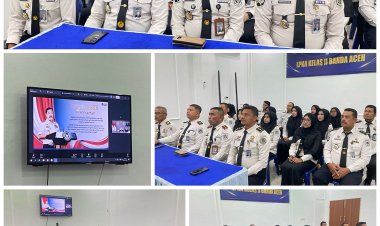 Ka. LPKA Banda Aceh dan Jajaran Ikuti Anev Pemasyarakatan Bersama Menteri Imipas dan Dirjen PAS Secara Virtual