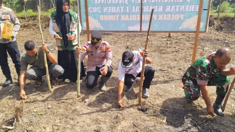 Tanam Jagung Serentak Kuartal I Tahun 2026, Polsek Peureulak Timur Dukung Ketahanan Pangan