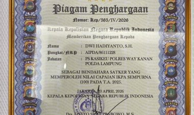 Polres Way Kanan Raih 3 Penghargaan Dari Kapolri dan Kapolda Lampung