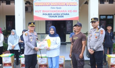 Sambut Hari Bhayangkara ke-80, Polres Aceh Utara Berikan Bansos Kepada Masyarakat Pekerja Harian Lepas