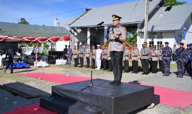 Polres Pidie Gelar Upacara dan Tabur Bunga di Laut Sambut Hari Bhayangkara ke-80