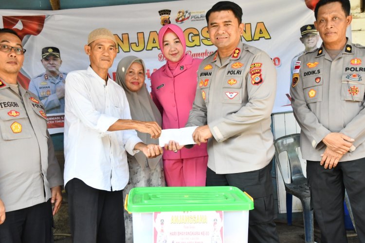 HUT Bhayangkara ke-80, Kapolres Aceh Timur Anjangsana ke Rumah Purnawirawan dan Warakawuri