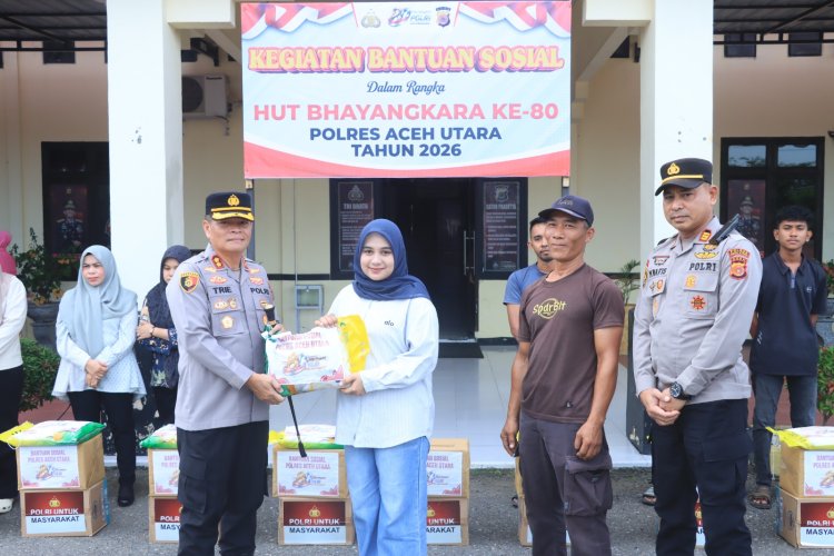 Sambut Hari Bhayangkara ke-80, Polres Aceh Utara Berikan Bansos Kepada Masyarakat Pekerja Harian Lepas