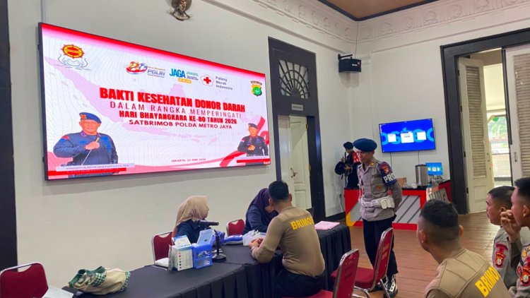 Brimob Polda Metro Jaya Gelar Donor Darah di Hari Bhayangkara ke-80, Libatkan 100 Personil