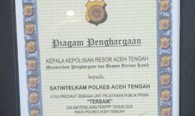HUT Bhayangkara ke-80, Sat Intelkam Polres Aceh Tengah Raih Penghargaan Unit Pelayanan Publik Prima Terbaik