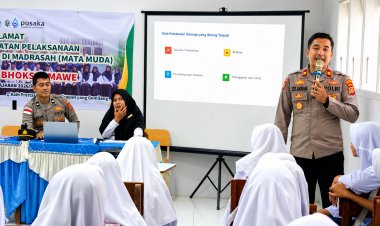 Kapolsek Blang Mangat Edukasi Pelajar MTsN 2 tentang Kenakalan Remaja dan Tertib Hukum