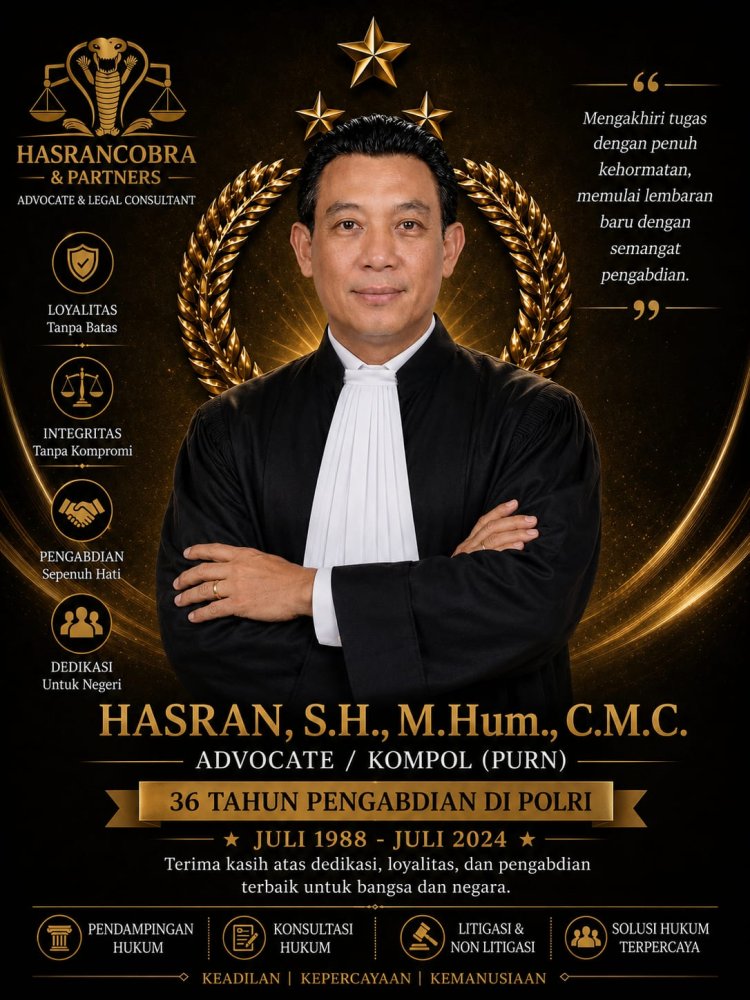 PENSIUN BUKAN AKHIR PENGABDIAN  Dari Seragam Kepolisian Menuju Toga Advokat, Menjaga Semangat Pengabdian untuk Negeri