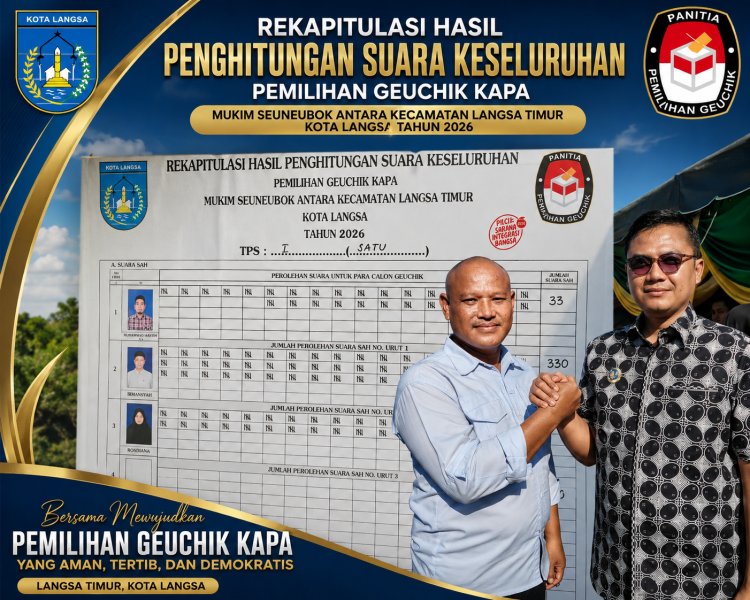 Irmansyah (Danton) Nomor Urut 2 Telak Menang Geuchik Gampong Kapa, Walikota Langsa  Sampaikan Ucapan Selamat