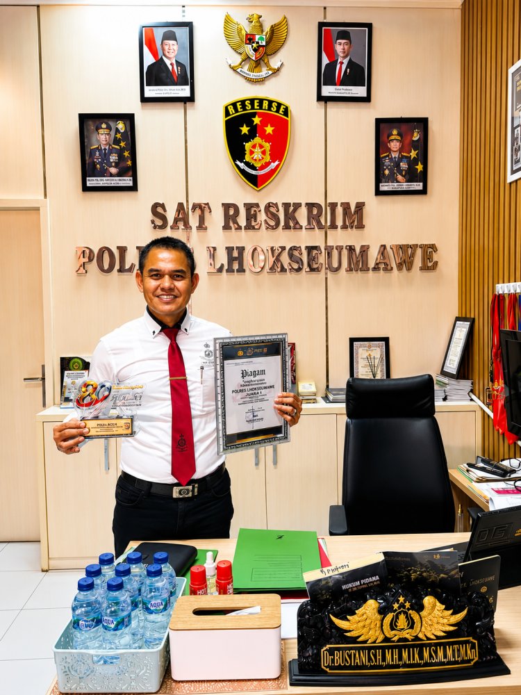 Kasat Reskrim Polres Lhokseumawe AKP Dr. Bustani Raih Tiga Penghargaan Kapolda Aceh