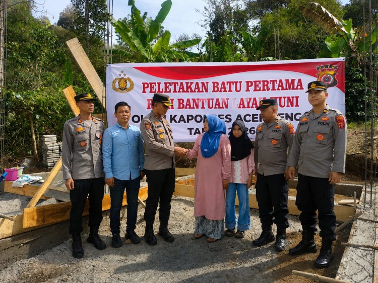 Polres Aceh Tengah Bangun Rumah Layak Huni untuk Warga yang Membutuhkan di Kecamatan Bies