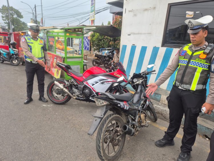 Satlantas Polres Garut Gencar Tindak Knalpot Brong, Sembilan Kendaraan Diamankan