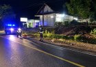 Lubang Jalan Jalinsum Umpu Kencana Ditandai Cat Putih, Satlantas Way Kanan Imbau Pengendara Waspada