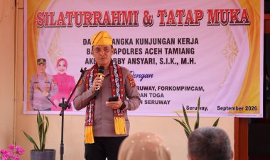 Kapolsek Seruway Sambut Kunker Kapolres Aceh Tamiang di Mapolsek Setempat
