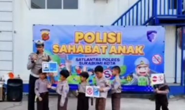 Polisi Sahabat Anak : Satlantas Polres Sukabumi Kota Edukasi Keselamatan Jalan Raya Sejak Dini