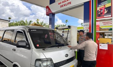 Antisipasi Panic Buying, Polres Nagan Raya Perketat Pengamanan di Sejumlah SPBU