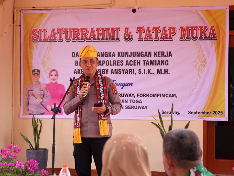 Kapolsek Seruway Sambut Kunker Kapolres Aceh Tamiang di Mapolsek Setempat