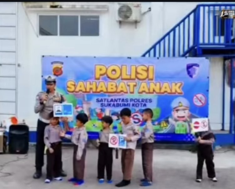 Polisi Sahabat Anak : Satlantas Polres Sukabumi Kota Edukasi Keselamatan Jalan Raya Sejak Dini