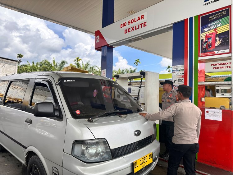 Antisipasi Panic Buying, Polres Nagan Raya Perketat Pengamanan di Sejumlah SPBU