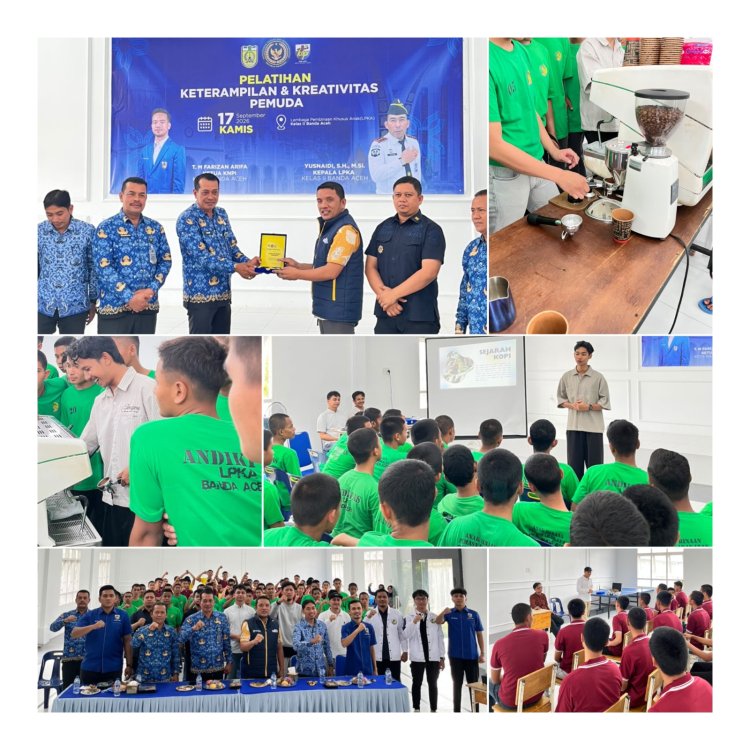 LPKA Banda Aceh Gandeng KNPI Berikan Pelatihan Barbershop, Barista dan Mural bagi Anak Binaan