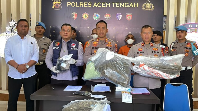 Polres Aceh Tengah Bongkar Peredaran 22,8 Kilogram Ganja, Dua Tersangka Diciduk, 45.728 Jiwa Terselamatkan
