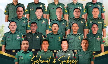 KOMANDAN KODIM 0427/WAY KANAN BERSAMA KETUA PERSIT UCAPKAN SELAMAT KEPADA PRAJURIT YANG NAIK PANGKAT