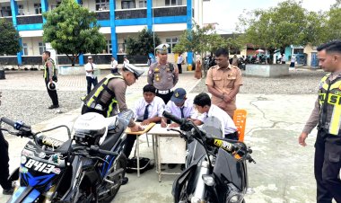 Police Goes to School, Satlantas Polres Nagan Raya Tertibkan Knalpot Brong di SMPN 2 Kuala