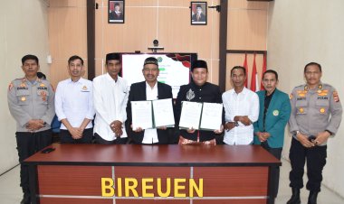 Kapolres Bireuen Tandatangani Kerja Sama dengan Universitas Almuslim