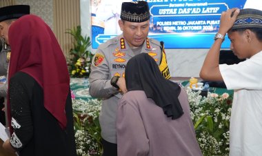 Polres Metro Jakarta Pusat Santuni 100 Anak Yatim, Gelar Doa Bersama untuk Jakarta Aman dan Damai
