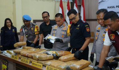 Polres Langsa Ungkap 10 Kasus Narkoba, 39,9 Kg Ganja Disita! 14 Pria Diamankan