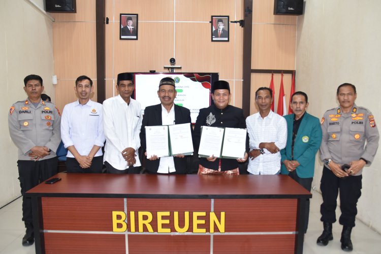 Kapolres Bireuen Tandatangani Kerja Sama dengan Universitas Almuslim