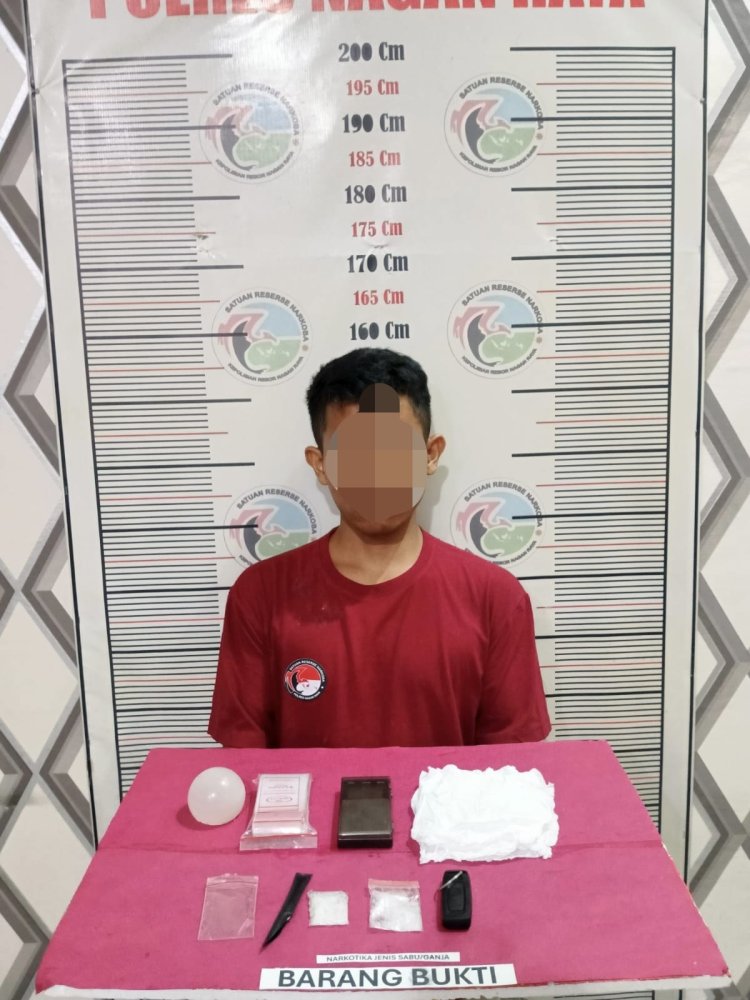 Satresnarkoba Polres Nagan Raya Amankan Terduga Pelaku Narkotika, Sita Sabu Seberat 10,18 Gram di Darul Makmur
