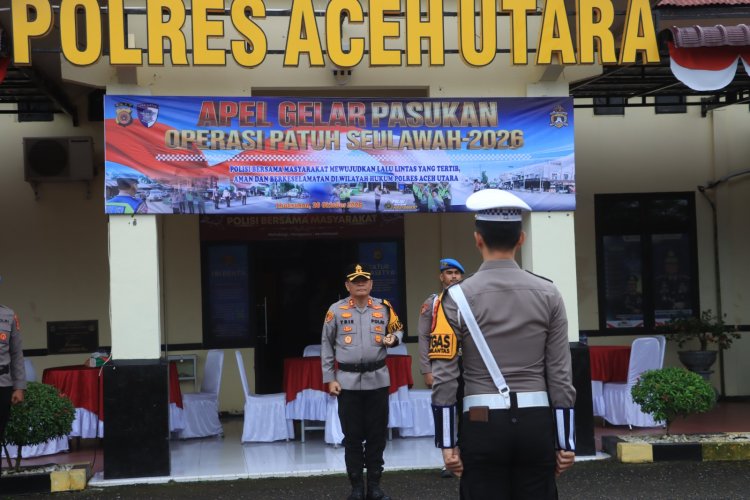 Kapolres Aceh Utara Pimpin Apel Gelar Pasukan Operasi Patuh Seulawah 2026, Fokus Tingkatkan Keselamatan Berlalu Lintas