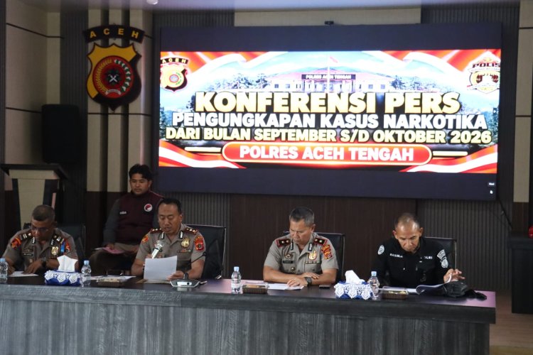 Dua Bulan, Polres Aceh Tengah Berhasil Bongkar 13 Kasus Narkotika dan Amankan 22 Tersangka