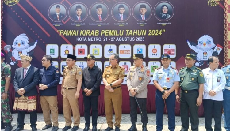 KPU Kota Metro Menjadi Tuan Rumah Deklarasi Pemilu Damai Sebagai Integrasi Bangsa Sekaligus Kirab Pemilu 2024