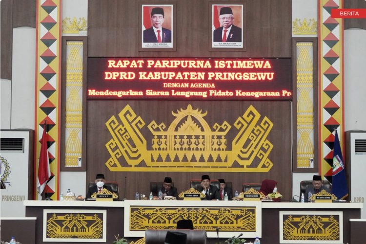 Penjabat Bupati Pringsewu Hadiri Rapat Paripurna Istimewa Mendengarkan Pidato Kenegaraan Presiden