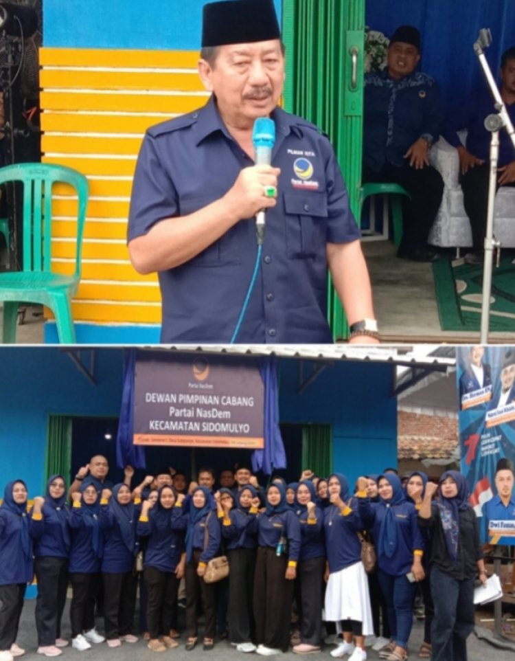 Herman HN Hadiri Peresmian Kantor DPC Partai Nasdem Di Kecamatan Sidomulyo