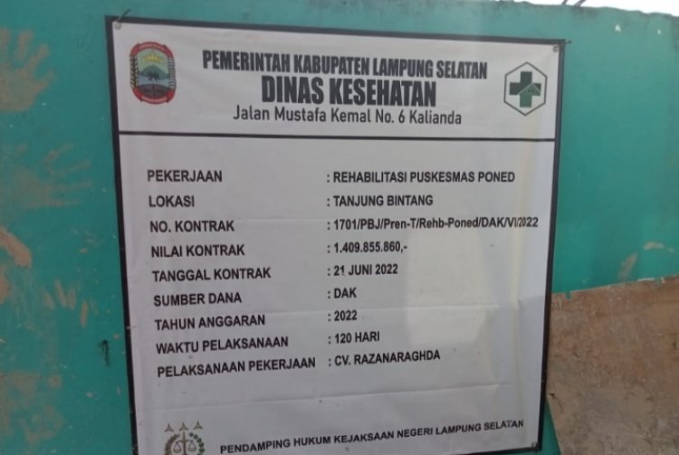 PUSKESMAS RAWAT INAP TANJUNG BINTANG MENELAN MILYARAN RUPIAH, DIDUGA MENGGUNAKAN BAHAN ASAL ASALAN